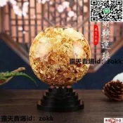 【康水晶球 交換禮物 晶生順金箔水晶球家居辦桌面擺件飾品店鋪銀行開業送禮品風水球