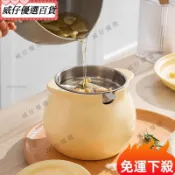 臺灣免運❤️雙耳豬油罐帶蓋陶瓷罐耐高溫家用裝鹽罐耐高溫罐子高顏值辣椒罐大環保材質舒適耐用