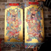 【金箔燙金】門神 春節用品 大門裝飾 裝飾畫 農村大門 老式國潮 新年佈置