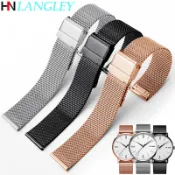 DANIEL WELLINGTON 12 13 14 16 17 18 19 20 22mm 寬米蘭環錶帶 DW 適用於