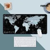 臺灣現貨[FUS] 簡約世界地圖辦公桌墊男生筆電鍵盤墊大號桌面滑鼠墊3080cm