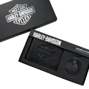 (店+)哈雷皮件組 Harley-Davidson 皮夾 鑰匙圈 禮盒 卡夾 錢包 牛皮 短夾 重機 送禮 @1892