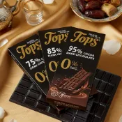 【蝦皮直營】約旦TOPS無加糖醇黑巧克力(75%/85%/95%) 50g 高純度可可香濃苦韻
