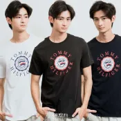(店+)【TOMMY HILFIGER】設計款 國旗文字大圓標LOGO 短袖 上衣
