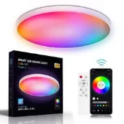 【臺灣現貨】感應燈 小夜燈 藍牙吸頂燈七彩調光智慧WiFi臥室圓形led客廳燈專供