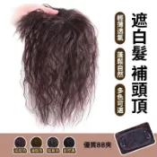 TOP🥇假髮片女 羊毛捲短髮 頭頂補髮塊 老人假髮女 短捲髮 無痕遮白髮片 整頂假髮 頭頂髮片 接髮片 瀏海髮片 補髮片