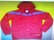 ADIDAS_FLEECE布絨 柔軟觸感好~連帽長袖外套_紅色_尺寸(L) 針織夾克_9成新