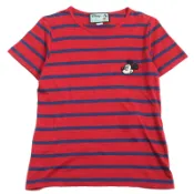  【DOKODEMO】GUCCI x Disney 聯名款 598971 70% 亞麻圓領短袖T卹，RED，飾有米奇老鼠貼片和品牌標識，XS碼，意大利製造，正品男士款