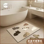 客製地墊+超防滑 慵懶貓咪浴室地墊 吸水地墊 矽藻土地墊 浴室止滑墊 瞬吸快乾 腳踏墊 門口地墊 珪藻土軟地墊 廁所地墊