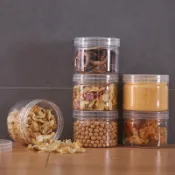 台灣出貨L55~廚房塑料透明史萊姆密封罐食品罐PET廣口瓶食品茶葉儲物罐五穀雜糧罐子