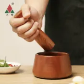 喜挖2店 三創 風搗蒜器家用 整木搗碎罐木質搗蒜罐 手動蒜泥器研磨器