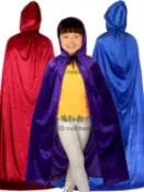 萬聖節成人服裝男女兒童斗篷金絲絨披風衣服巫師袍巫婆演出服【步行者戶外生活館】