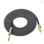 6 米/20 英尺樂器音頻吉他電纜線 1/4 英寸直角鍍金 TS 插頭 PVC 編織布護套,用於電吉他低音混音器放大器
