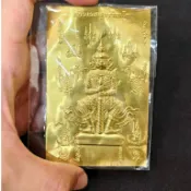 🔥【龍婆本廟・全泰鎮守財庫之尊「大富豪金翅鳥鬼王陶威素灣・大開百萬財源貼金符片牌」】原廟親請！佛曆2564年黃金期名作、