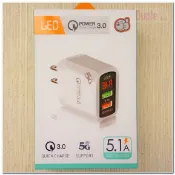 2USB 5.1A智能通用充電頭/QUICK CHARGE 3.0/LED顯示電壓/電流