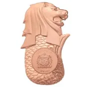 【滿300出貨】2023年 薩摩亞發行 新加坡 鑲嵌琺瑯魚尾獅形荊製 20分紀念銅幣