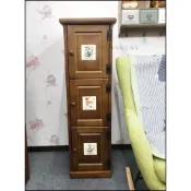 (店+)收納櫃 磁磚 實木 三拉門 寬40公分 歐式鄉村風 原木 廚房櫃 餐櫃 碗盤櫃 小衣物櫃 置物櫃 儲物櫃 化妝品收納