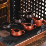 紫砂公道杯 宜興陶瓷 茶海勻杯 功夫茶具 茶水分離 過濾公杯 茶具禮盒 手工製作