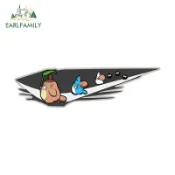 EARLFAMILY龍貓撕車貼個性遮擋划痕摩托車後備箱車窗汽車PVC貼花防水車門保護貼