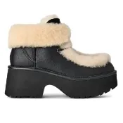 【UGG】雪靴 女鞋 靴子 真皮 W Esmee Leather Lace up 黑 UG1176110BLK