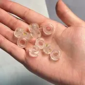 甄選 天然白水晶描金日月星辰跑環DIY文玩佛珠飾品配飾手機鏈手鏈吊墜【滿300出貨】