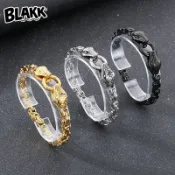 BLAKK STUDIO 時尚霸氣動物頭手飾創意設計搖滾帝王鏈拼接雙蛇頭鈦鋼男士手鏈