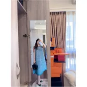 Pleats Please 三宅一生 青綠色漸層壓褶洋裝+外套