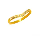【金石盟】黃金戒完美鑽石女戒(9999純金0.50錢)