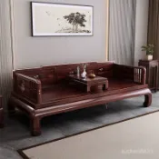 包安裝【含稅/免運】新中式烏金木羅漢床現代簡約家用客廳高端禪意實木羅漢塌炕幾組閤 J1MQ
