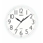 【CASIO 卡西歐】清晰大數字顯示典藏圓形掛鐘-白(IQ-05-7)