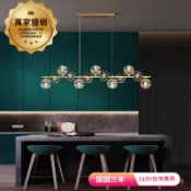 【萬家燈明】✨ 全銅水晶餐廳吊燈 北歐輕奢吊燈 長條現代吊燈 簡約餐桌燈 創意吧臺吊燈 LED吊燈 餐桌燈具 裝飾吊燈