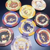 【客製化】籌碼 籌碼幣 應援物 專業定製限定籌碼幣應援物高端德州撲克牌陶瓷籌碼套裝大號4339mm