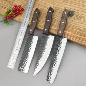 【原廠品質】龍泉三件套鍛打家用女士菜刀超快鋒利切片主廚師專用切肉刀廚房刀全套刀具 菜刀 廚刀 廚具刀具