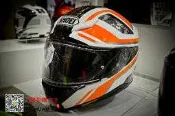傳璽騎士部品【SHOEI Z7 PARAMETER全罩帽】迷彩配色｜白黑橘｜附除霧片｜KTM Duke690 RC390