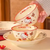 兒童餐具 ✅ 兒童禮物 ✅ 兒童玩具HelloKitty陶瓷碗盤個人專用可愛好看的餐具家用高顏值兒童米飯碗