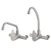 (店+)【L.B.E 麗達】廚房水龍頭 SSUS304 壁式水龍頭 冷熱龍頭 廚房龍頭/ 鵝頸水龍頭 ㄇ形管 LF認證 ST8302/03