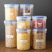 🚀臺灣出🚀透明塑料食品密封儲物罐 廚房五穀雜糧粗糧收納盒 防潮防蟲可放冰箱 零食乾貨分類整理儲存容器6.24