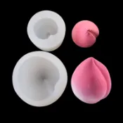 立體大小桃子壽桃翻糖矽膠模具慕斯蛋糕裝飾diy手工皁蠟燭滴膠模