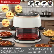 星光精品館 【4L可視玻璃】空氣炸鍋 氣炸鍋 烤箱 觸屏烤箱 無油烹調 多功能料理鍋 炸物機 烘烤爐 外貿110V220V 新款上市
