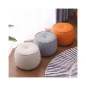 (店+)客廳小凳子 家用矮凳 皮墩圓凳 簡約換鞋凳 沙發茶幾圓板凳 腳踏凳 實木皮凳 椅子