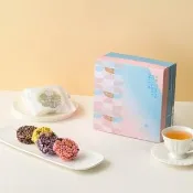 《栗卡朵洋菓子坊》雲朵之誕綜合米果12入禮盒x1盒(季節口味隨機_4種口味各3入)(中秋禮盒/送禮)