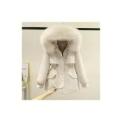 (店+)羽絨外套女秋冬防風防水保暖外套防寒鋪棉外套大衣中長版輕羽絨新年衣服休閒連帽風衣外套大尺碼韓版媽媽刷毛外套滑雪衣厚棉衣外套
