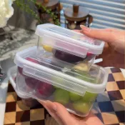 ✨年度熱銷 台灣免運✨便攜式食品級保鮮盒冰箱水果蔬菜收納盒冷凍防潮微波爐整理盒