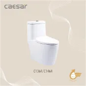 (店+)【CAESAR 凱撒衛浴】圓潤外型單體馬桶 抗菌便座 單段沖水C1364/C1464(單體馬桶)