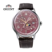 ORIENT 東方錶 SUN&MOON 日月相系列 經典機械錶 皮帶款 RA-AK0807R 紅色 - 41.5mm