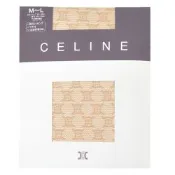 CELINE 賽琳品牌經典圖騰LOGO花紋褲襪(膚色系/M--L)
