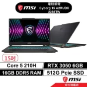 msi 微星 Cyborg 15 2288TW 15吋 電競筆電 Core5/16G/512G/RTX3050