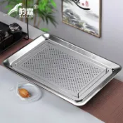 協貿國際日用品生活6館 不銹鋼茶盤茶托盤茶臺功夫茶具家用小型接排水茶桌配件嵌入式漏水