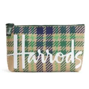 英國 Harrods 哈洛德 百貨正品 經典蘇格蘭格紋 化妝包/收納包 (中款)