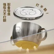 喜挖2店 【此商品為2入組】304不鏽鋼可愛雙耳寶寶碗 帶蓋吸盤碗叉勺兒童餐具輔食兒童碗